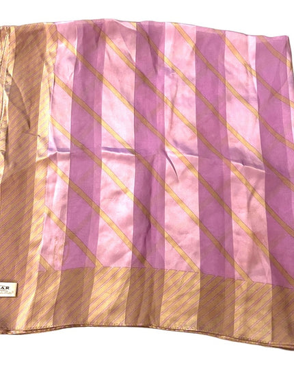 LOVELY Oscar De Laurenta Purple pastel & Platinum stripe fancy Silk scarf Large