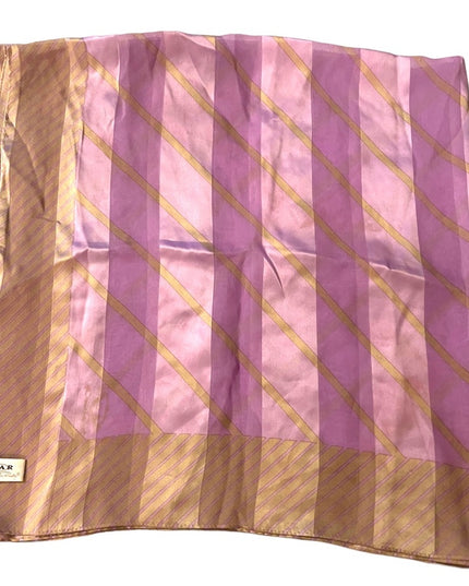 LOVELY Oscar De Laurenta Purple pastel & Platinum stripe fancy Silk scarf Large