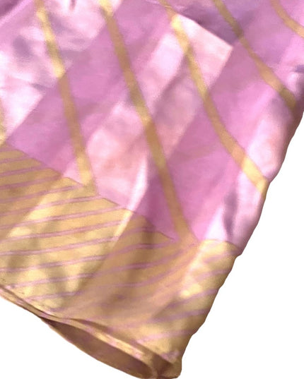 LOVELY Oscar De Laurenta Purple pastel & Platinum stripe fancy Silk scarf Large