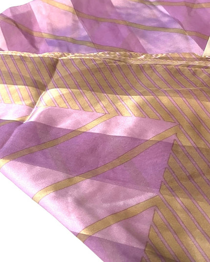 LOVELY Oscar De Laurenta Purple pastel & Platinum stripe fancy Silk scarf Large