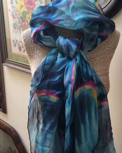 Emanuel Ungaro Silk scarf wrap shawl psychedelic