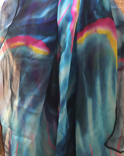 Emanuel Ungaro Silk scarf wrap shawl psychedelic