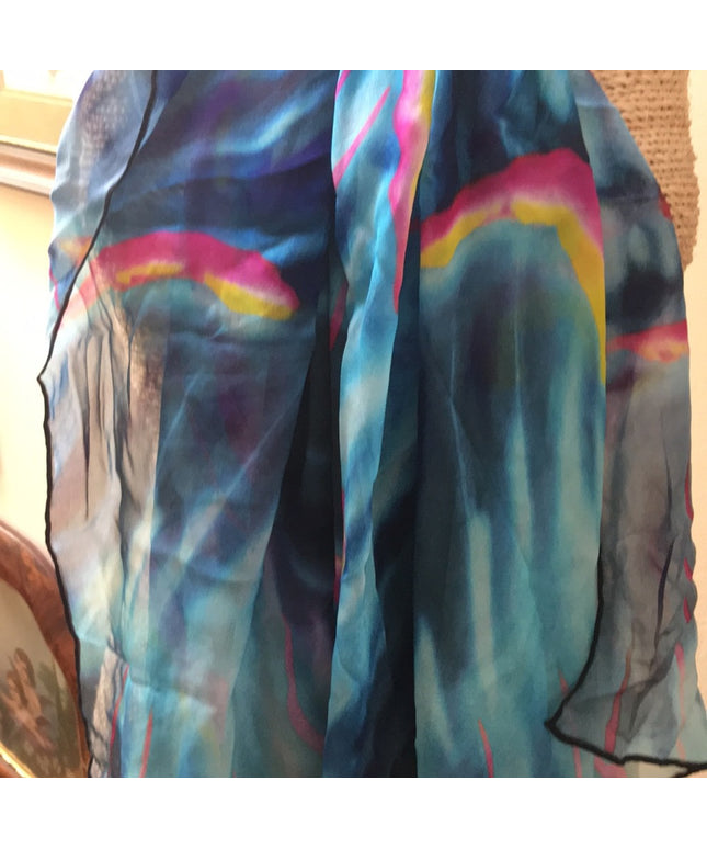 Emanuel Ungaro Silk scarf wrap shawl psychedelic