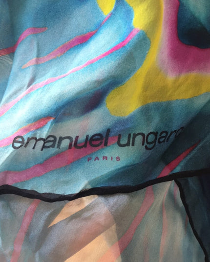 Emanuel Ungaro Silk scarf wrap shawl psychedelic