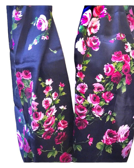 Lovely Laura Ashley Silk Roses Black Flower Scarf