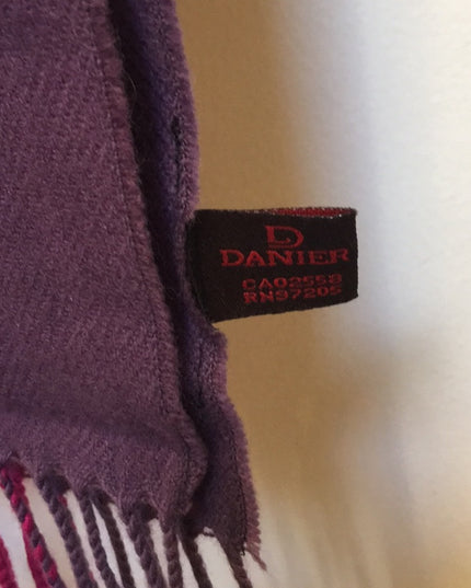 - Danier France “Wool feel” Pink purple scarf fringe