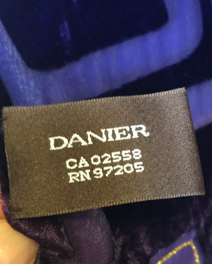 Danier Silk/Rayon fringe BOHO beauty scarf 12x60” purple