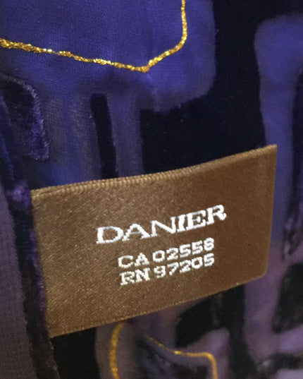 Danier Silk/Rayon fringe BOHO beauty scarf 12x60” purple