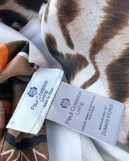 - Paul Costelloe Italy silk tribal leopard scarf Retired