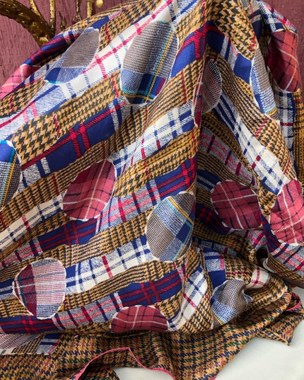 Vintage  Perry Ellis America Silk scarf Silk Very nice plaid print
