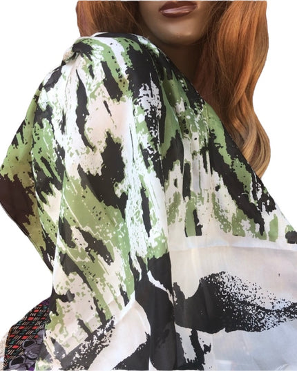 NWOT Esprit Silky Scarf Various patterns Cute green black abstract