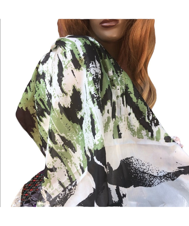 NWOT Esprit Silky Scarf Various patterns Cute green black abstract