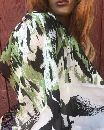 NWOT Esprit Silky Scarf Various patterns Cute green black abstract