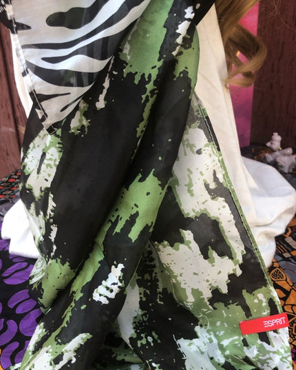 NWOT Esprit Silky Scarf Various patterns Cute green black abstract