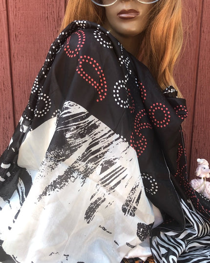 NWOT Esprit Silky Scarf Various patterns Cute green black abstract