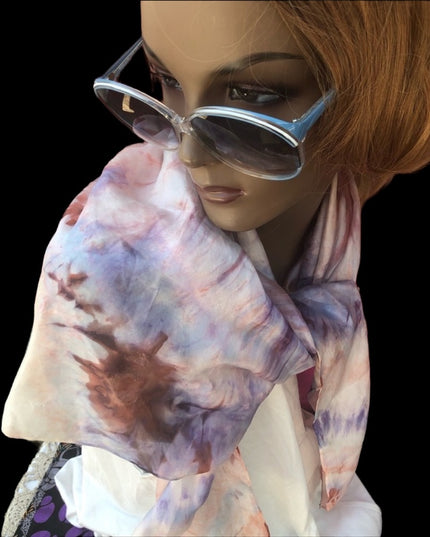 VintGe Silk Hippie Boho Tie dye Scarf 32x32 VTG