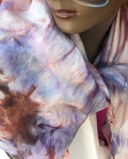 VintGe Silk Hippie Boho Tie dye Scarf 32x32 VTG