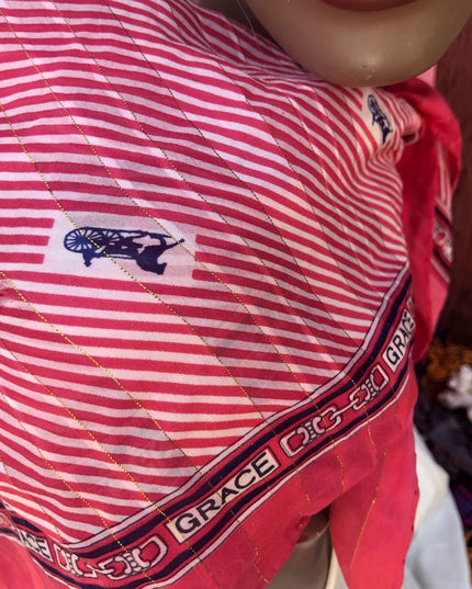 VTG Grace horse & Carriage red silk scarf rare 1960s