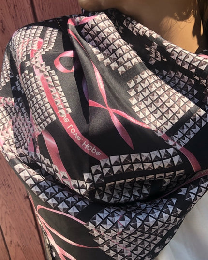 BCBG Maxazaria Pink Ribbon silk scarf fancy retired