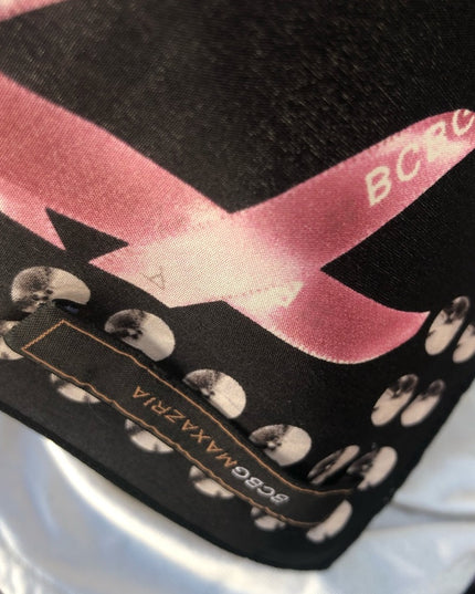 BCBG Maxazaria Pink Ribbon silk scarf fancy retired