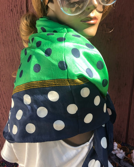 - Echo Club7 Nautical Knot polka dot  blue scarf