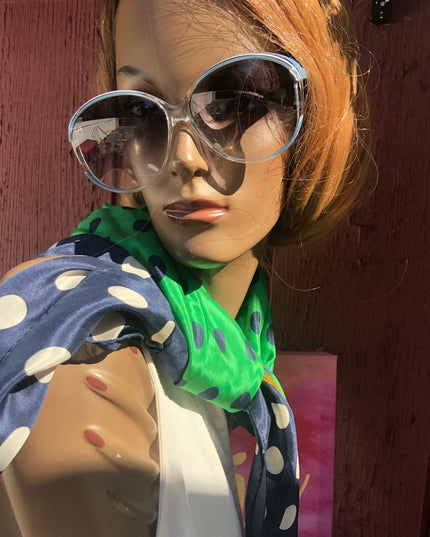 - Echo Club7 Nautical Knot polka dot  blue scarf