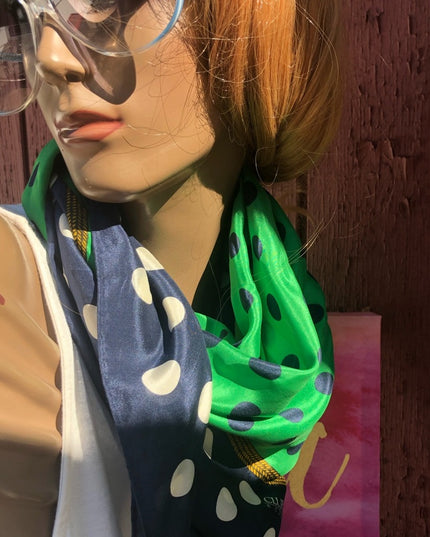 - Echo Club7 Nautical Knot polka dot  blue scarf