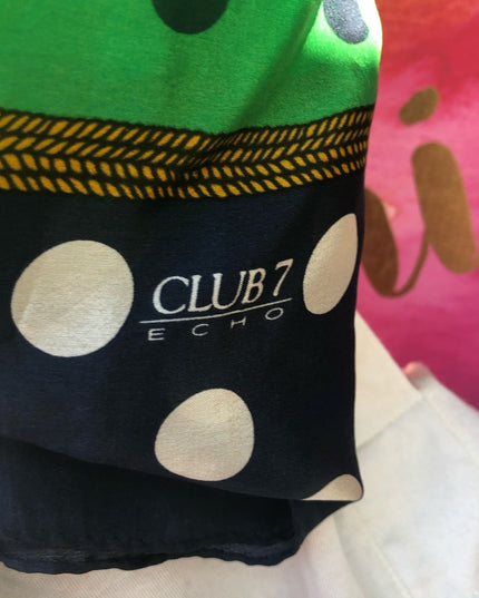 - Echo Club7 Nautical Knot polka dot  blue scarf