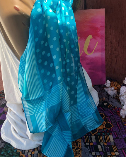 Adrienne Vittadini Blue polka dot silk scarf