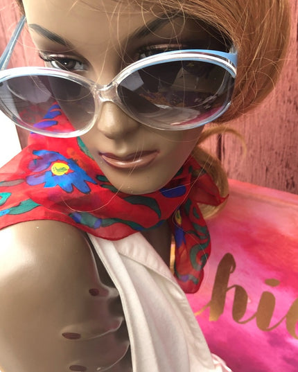 Elaine Gold Silk scarf bees flowers  summer
