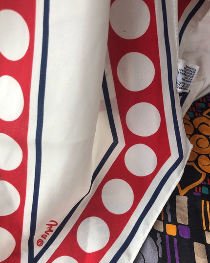 Vintage Vera Polka dot nautical scarf red white