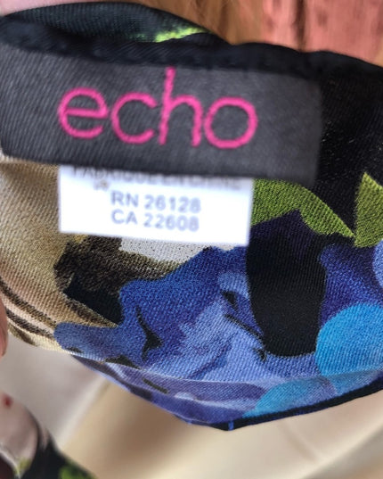 ECHO silk flower scarf Beautiful! fooral colorful large