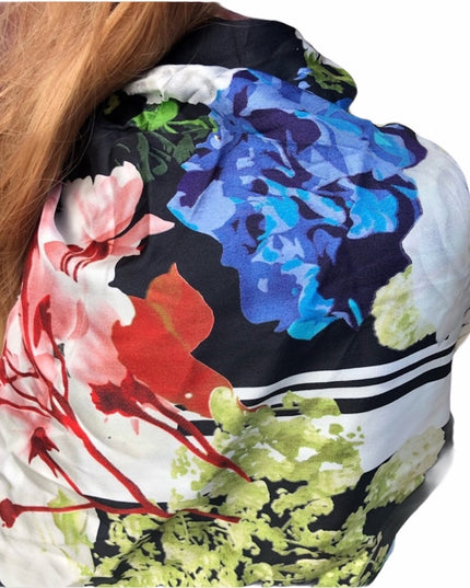 ECHO silk flower scarf Beautiful! fooral colorful large