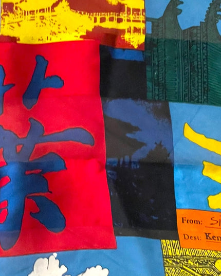 Kenneth Cole NY Limited  Ed Tour scarf Silk NY HK Tokyo Colorful Large