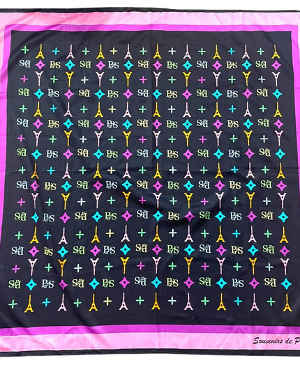 Souvenier De Paris Pink black Eiffel tower scarf Tourist souvenier France