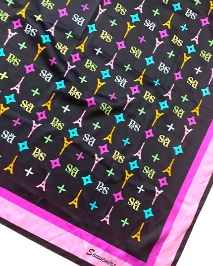 Souvenier De Paris Pink black Eiffel tower scarf Tourist souvenier France