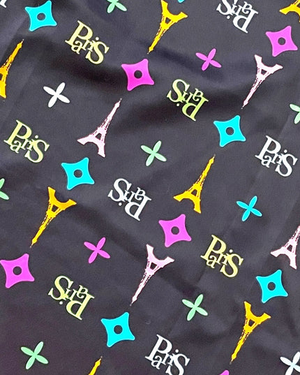 Souvenier De Paris Pink black Eiffel tower scarf Tourist souvenier France