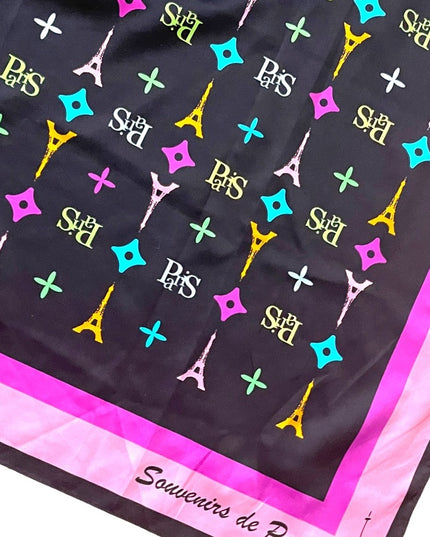 Souvenier De Paris Pink black Eiffel tower scarf Tourist souvenier France