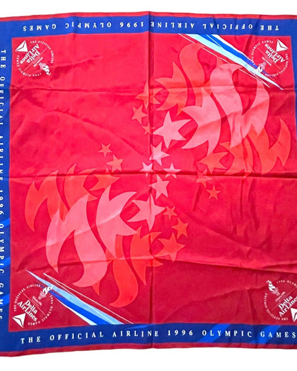 1996 Red Delta wings Olympic silk scarf Limited ed Rare
