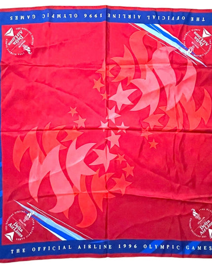 1996 Red Delta wings Olympic silk scarf Limited ed Rare