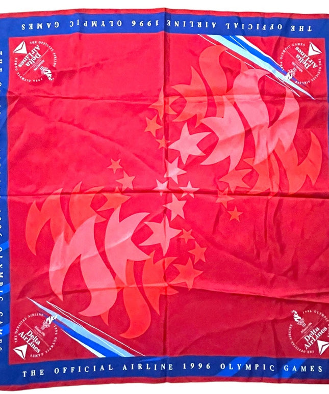 1996 Red Delta wings Olympic silk scarf Limited ed Rare