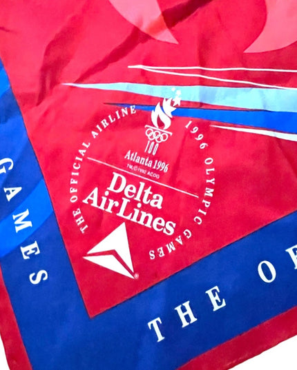 1996 Red Delta wings Olympic silk scarf Limited ed Rare