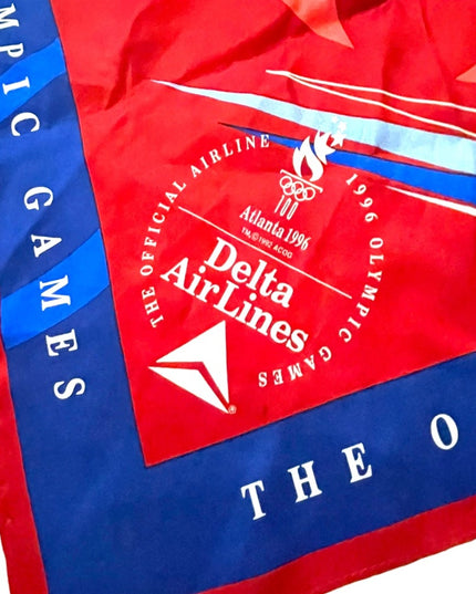 1996 Red Delta wings Olympic silk scarf Limited ed Rare