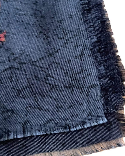 High end Italian Italy Polyester linen feel sheer flower scarf wrap