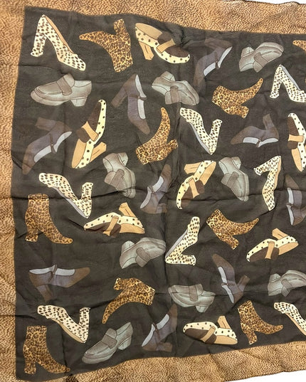 Echo Silk Leopard print shoes boots print scarf