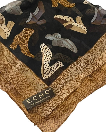 Echo Silk Leopard print shoes boots print scarf