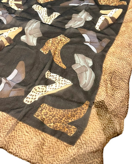 Echo Silk Leopard print shoes boots print scarf