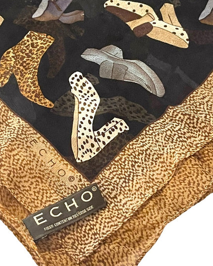 Echo Silk Leopard print shoes boots print scarf