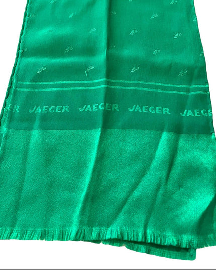 Lovely Solid Green Silk Jaeger scarf