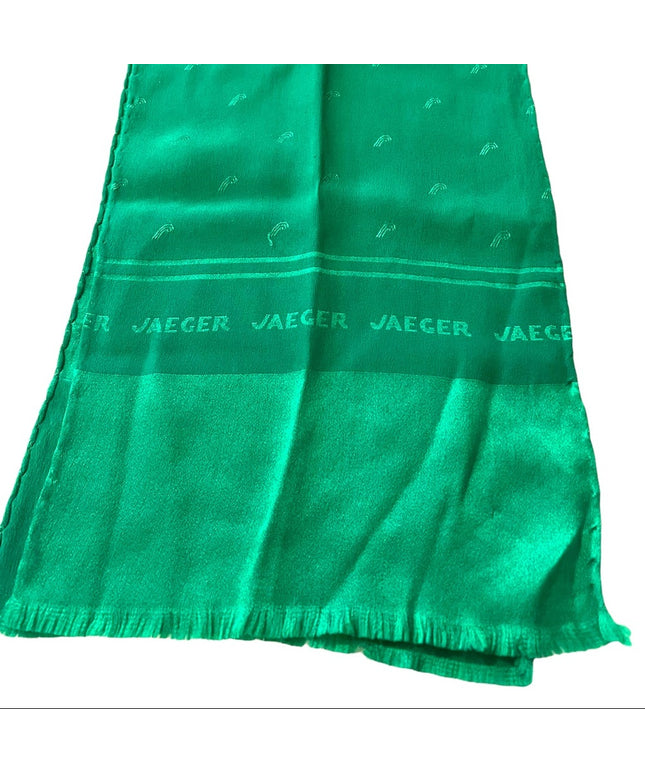 Lovely Solid Green Silk Jaeger scarf